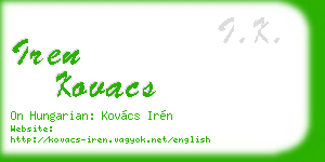 iren kovacs business card