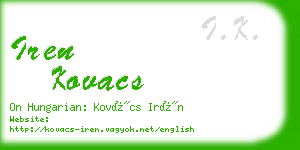 iren kovacs business card